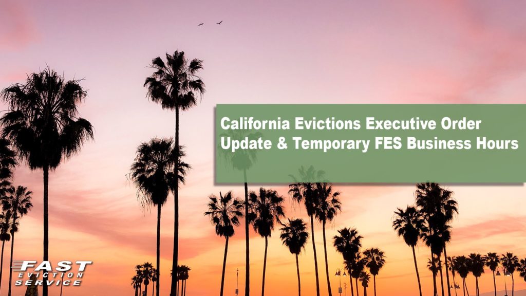 California Evictions Executive Order Update