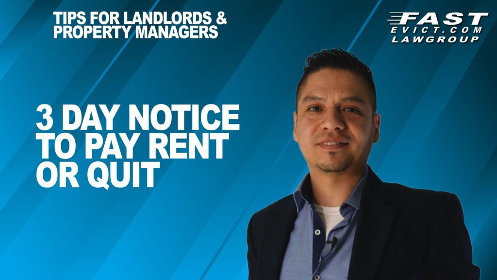 3 day notice to pay rent or quit
